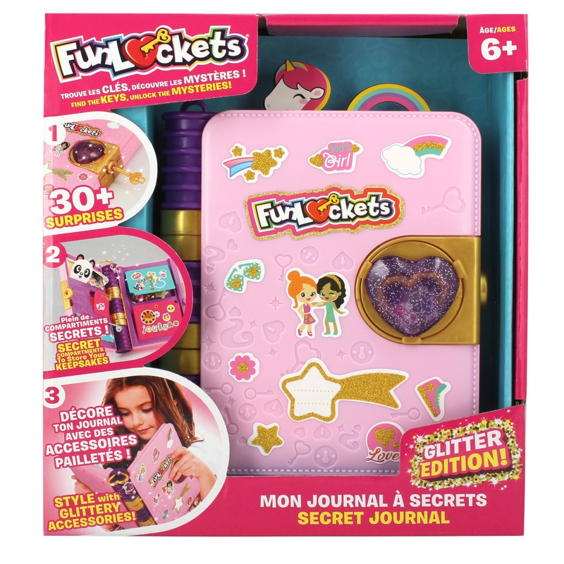 FunLockets Secret Journal Set Pink Glitter 7 FunLockets Secret Journal Set Pink Glitter