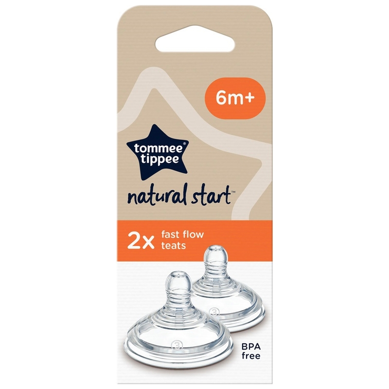 Tommee Tippee Closer to Nature Fast-Flow Baby Bottle Teats 2 Pack