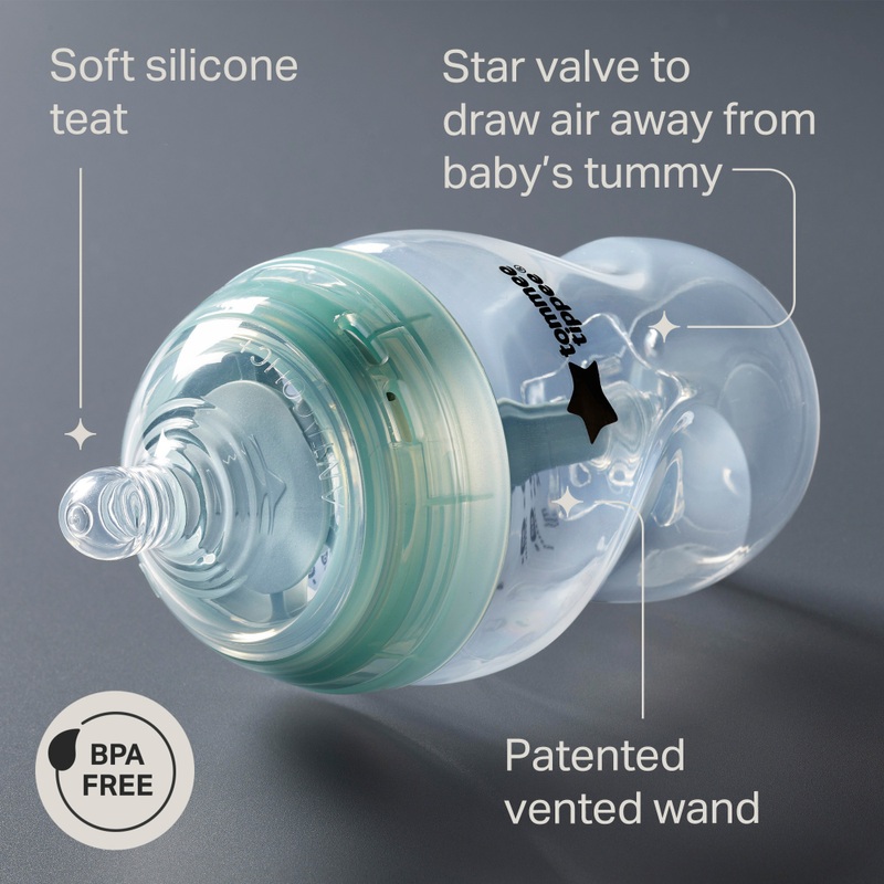 Tommee Tippee Advanced Anti-Colic Self-Sterilising Baby Bottles 260ml Slow-Flow 3 Pack