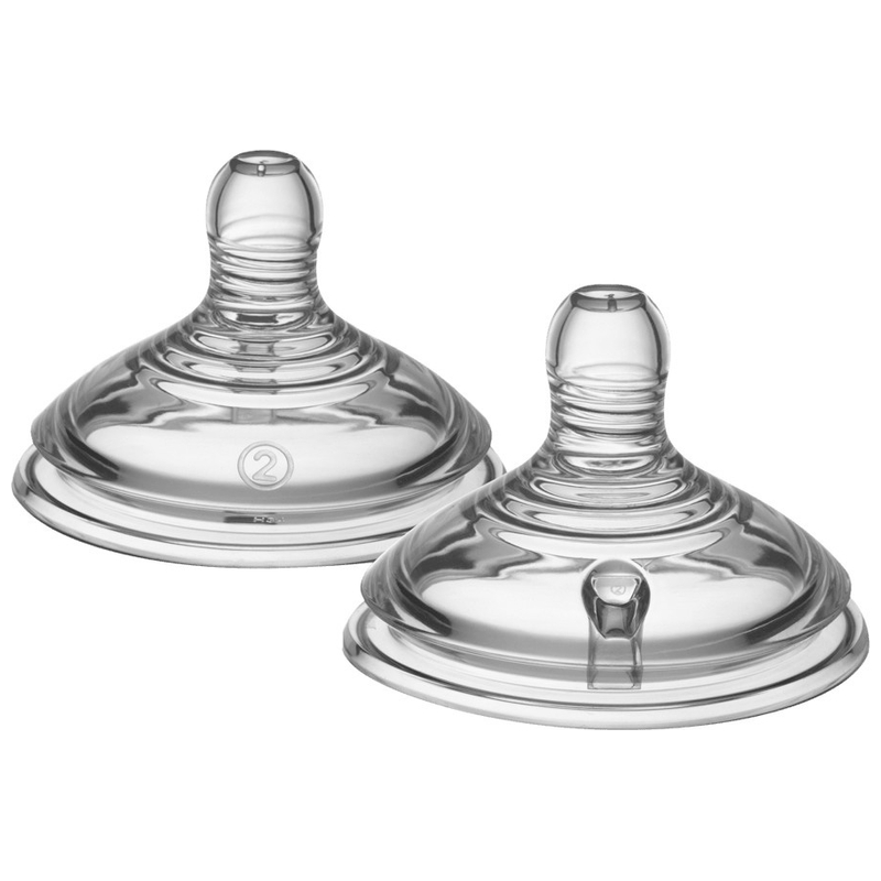 Tommee Tippee Closer to Nature Medium-Flow Baby Bottle Teats 2 Pack