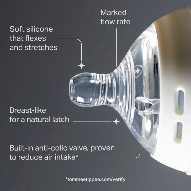 Tommee Tippee Closer to Nature Medium-Flow Baby Bottle Teats 2 Pack 4 Tommee Tippee Closer to Nature Medium-Flow Baby Bottle Teats 2 Pack