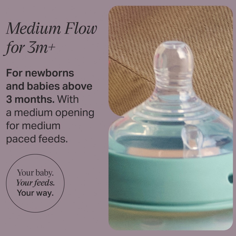 Tommee Tippee Closer to Nature Medium-Flow Baby Bottle Teats 2 Pack 5 Tommee Tippee Closer to Nature Medium-Flow Baby Bottle Teats 2 Pack