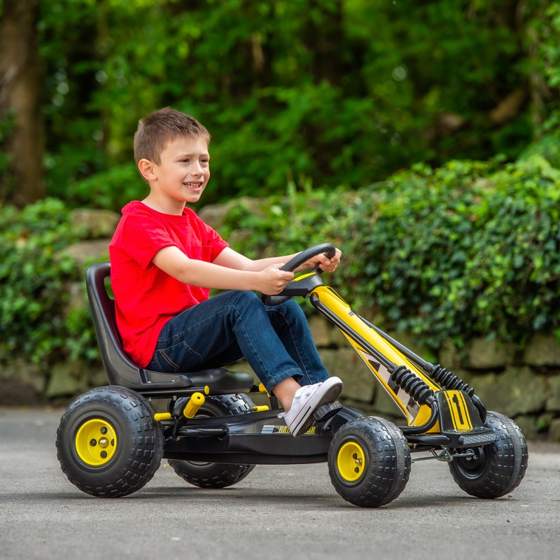 Go Racing Go Kart Black and Yellow