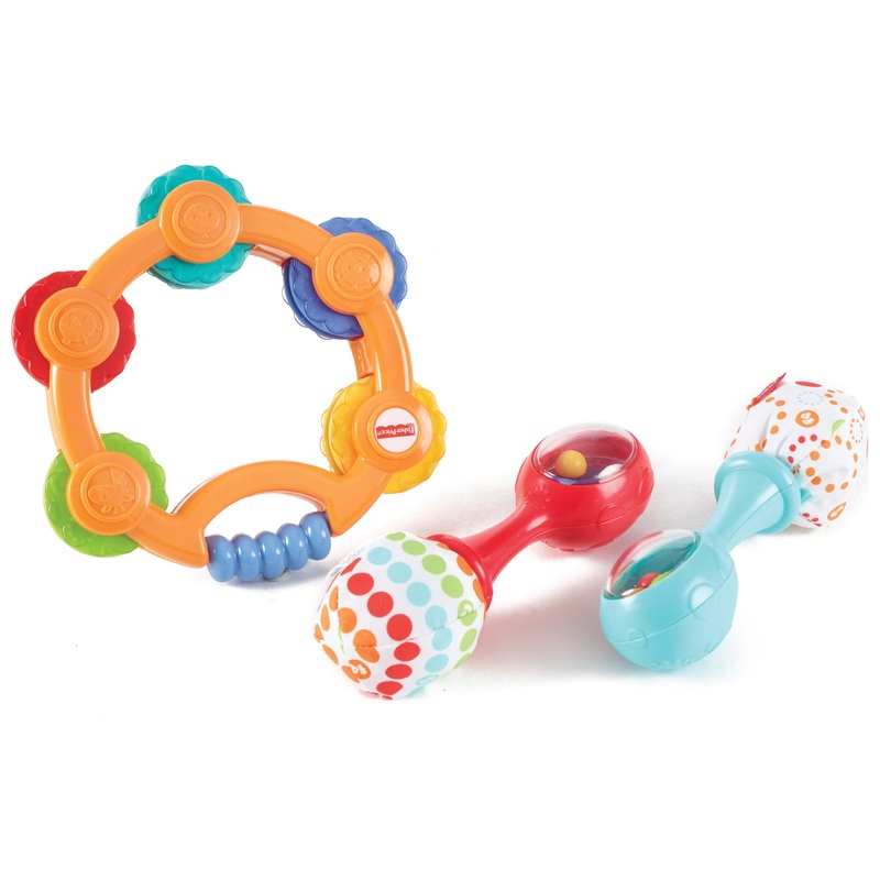 Fisher-Price Tambourine and Maracas Baby Rattle Set