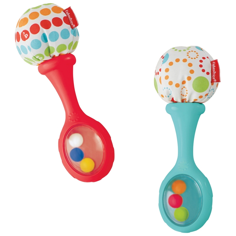 Fisher-Price Tambourine and Maracas Baby Rattle Set 4 Fisher-Price Tambourine and Maracas Baby Rattle Set