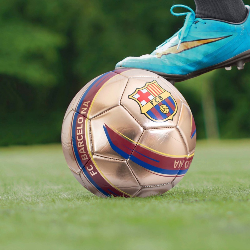 FC Barcelona Size 5 Football Metallic Gold