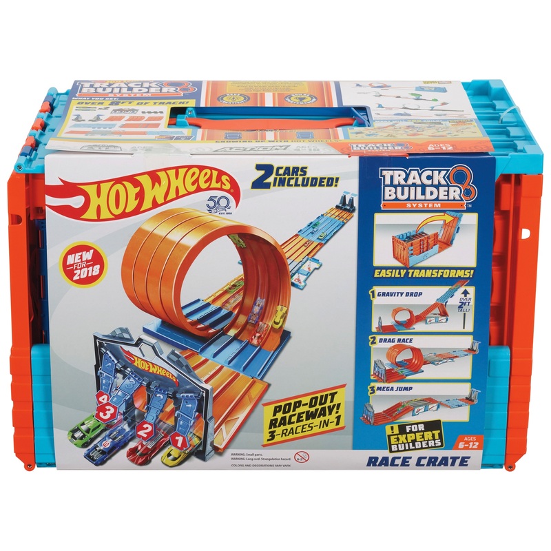 Hot Wheels Track Builder Race Crate with 2 Die-Cast Cars 7 Hot Wheels Track Builder Race Crate with 2 Die-Cast Cars