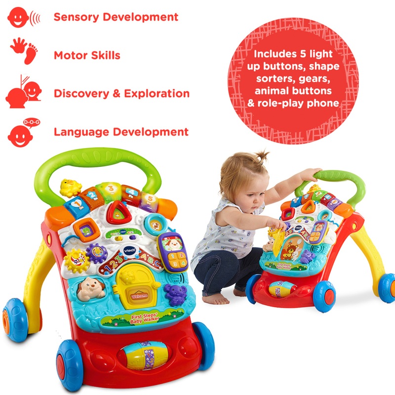 VTech Baby First Steps Baby Walker Red 6 VTech Baby First Steps Baby Walker Red