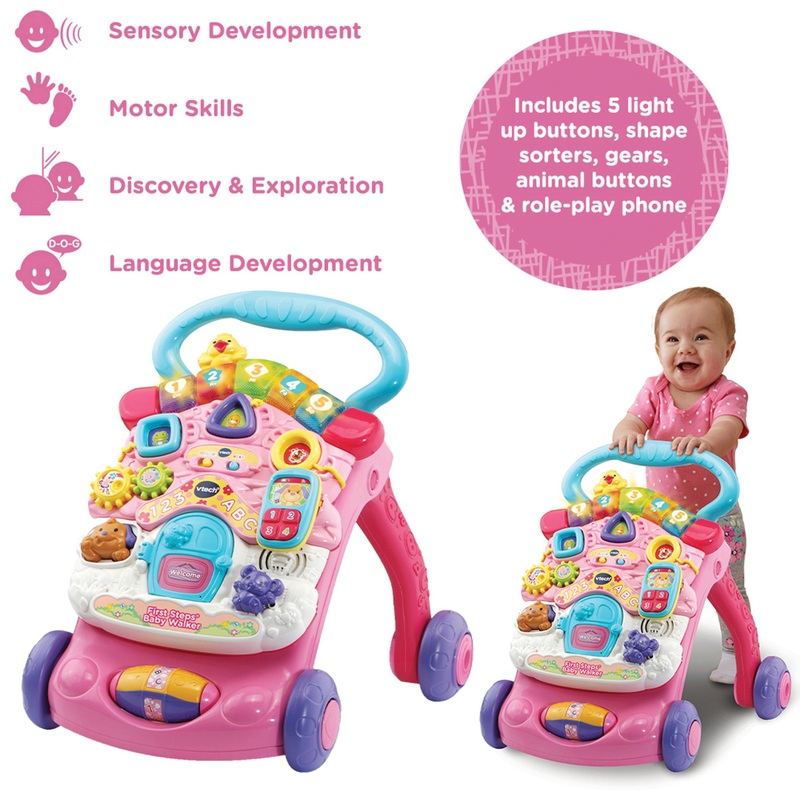 VTech Baby First Steps Baby Walker Pink 7 VTech Baby First Steps Baby Walker Pink