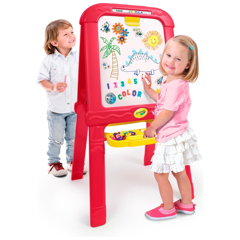 Crayola Easel 2-in-1 Chalkboard and Magnetic Whiteboard 85+ Piece Set