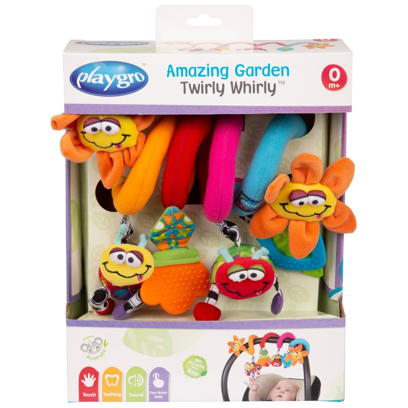 Playgro Amazing Garden Twirly Whirly Teether Sensory Stroller Toy 8 Playgro Amazing Garden Twirly Whirly Teether Sensory Stroller Toy