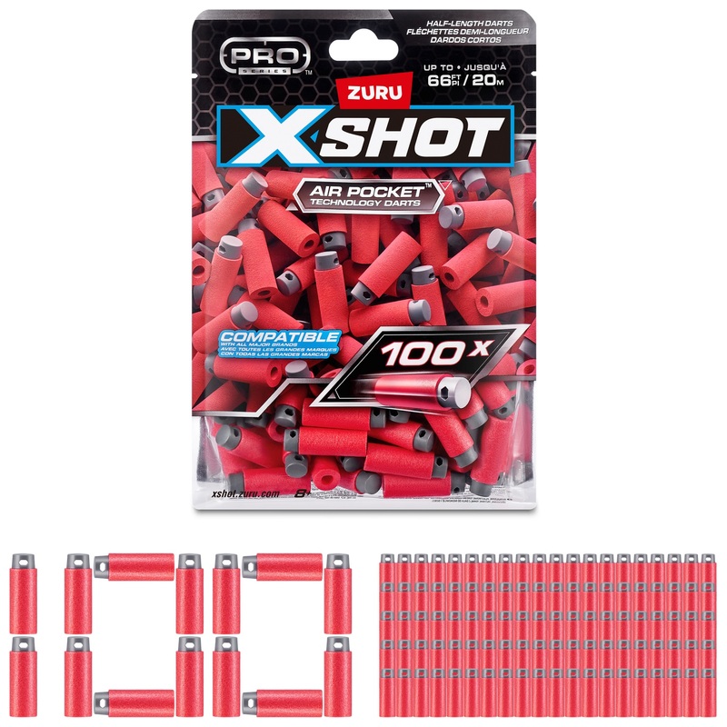 XSHOT by ZURU Pro Series Half-Length Darts Refill Pack (100 Darts)
