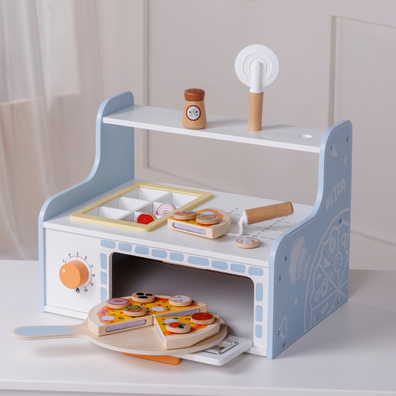 Kitchen Corner Wooden Pizza Oven Playset with Accessories