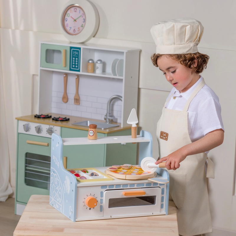 Kitchen Corner Wooden Pizza Oven Playset with Accessories