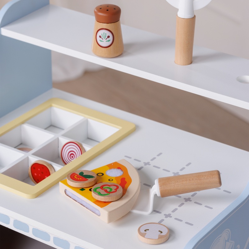 Kitchen Corner Wooden Pizza Oven Playset with Accessories 4 Kitchen Corner Wooden Pizza Oven Playset with Accessories