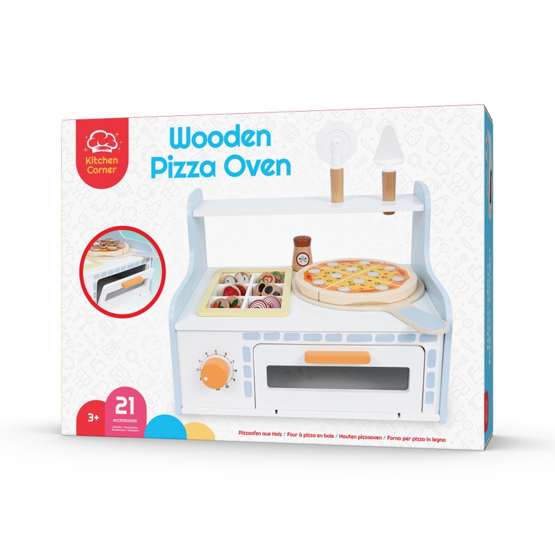 Kitchen Corner Wooden Pizza Oven Playset with Accessories 8 Kitchen Corner Wooden Pizza Oven Playset with Accessories