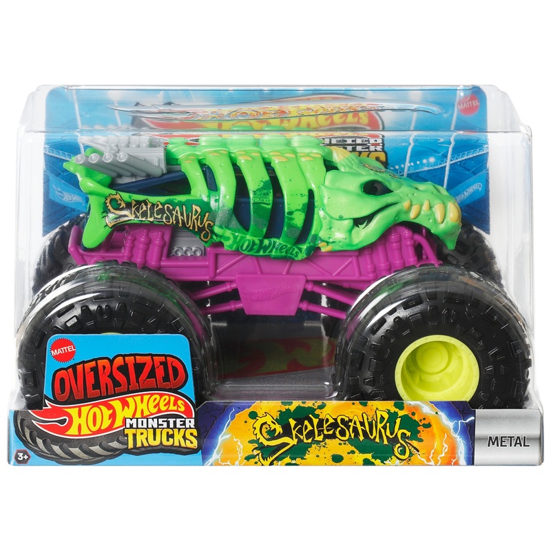 Hot Wheels Monster Trucks Oversized 1:24 Skelesaurus Die-Cast Car