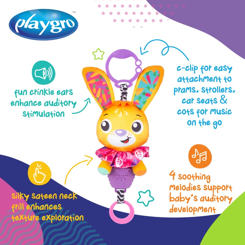 Playgro Musical Betsy Bunny Stroller Toy 3 Playgro Musical Betsy Bunny Stroller Toy