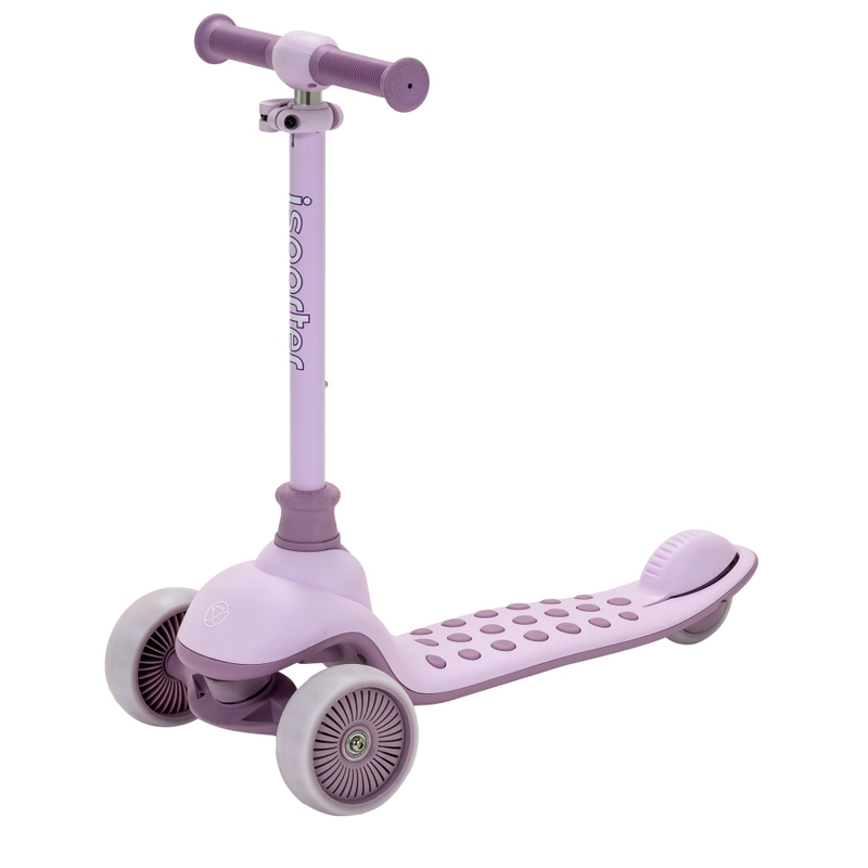 iSporter Deluxe Folding LED 3 Wheel Scooter Purple