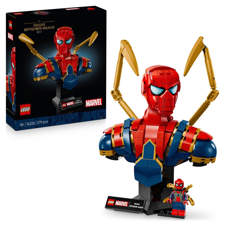 LEGO Marvel 76326 Iron Spider-Man Bust Set for Adults