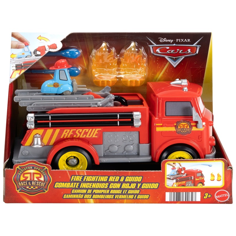 Disney Cars Race & Rescue Fire Fighting Red & Guido Playset 6 Disney Cars Race & Rescue Fire Fighting Red & Guido Playset