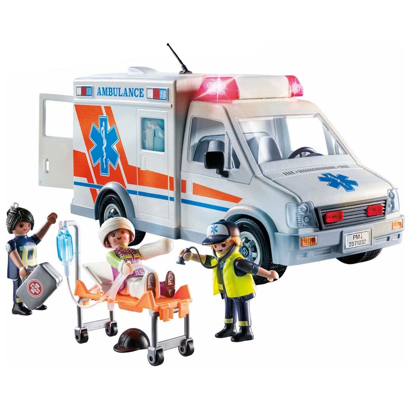 Playmobil City Action 71232 Ambulance 63 Piece Lights & Sounds Set