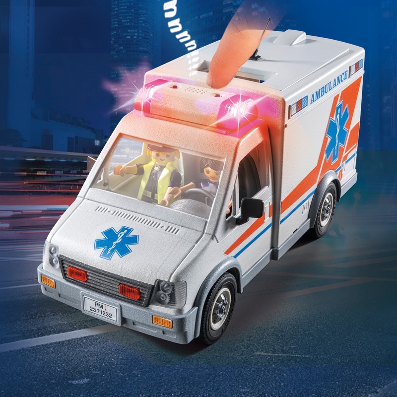 Playmobil City Action 71232 Ambulance 63 Piece Lights & Sounds Set