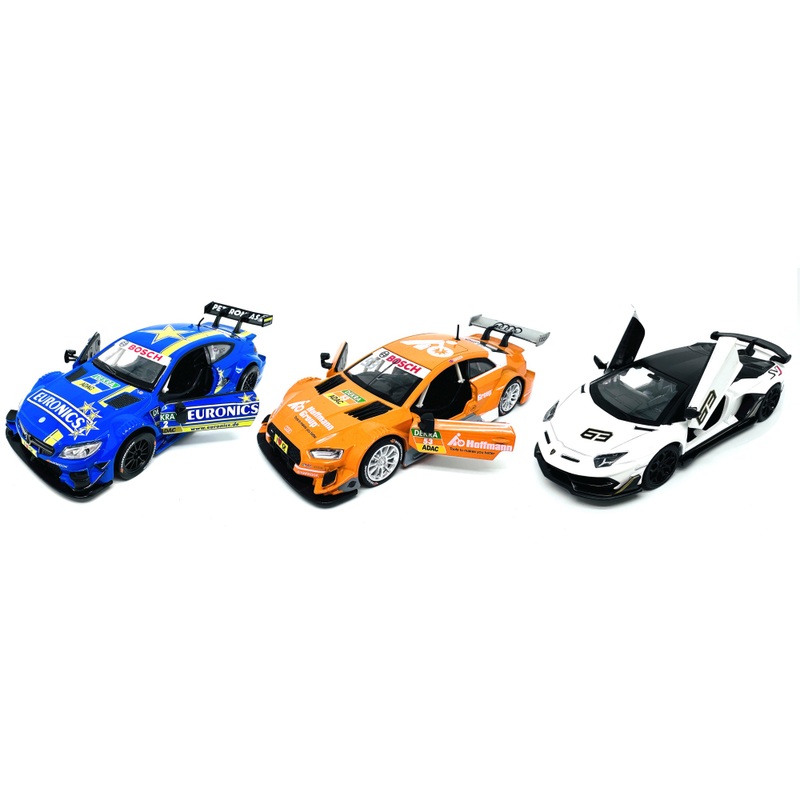 Lamborghini Aventador, Mercedes-AMG and Audi RS Pull-Back Diecast Cars 3 Pack 1:32