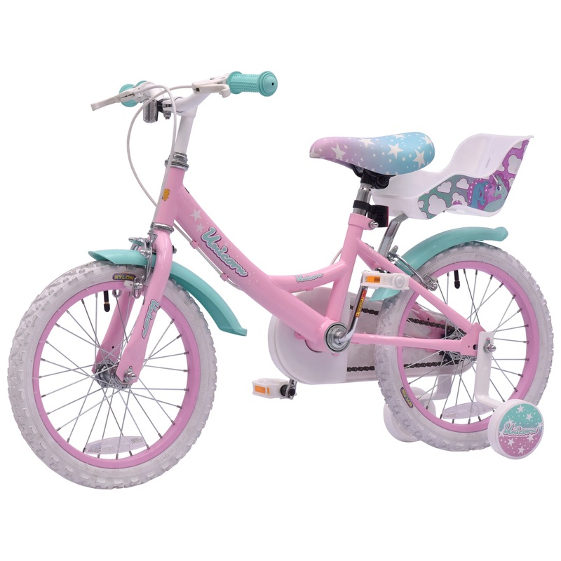 16 Inch Unicorn Bike with Doll Carrier Pink 4 16 Inch Unicorn Bike with Doll Carrier Pink