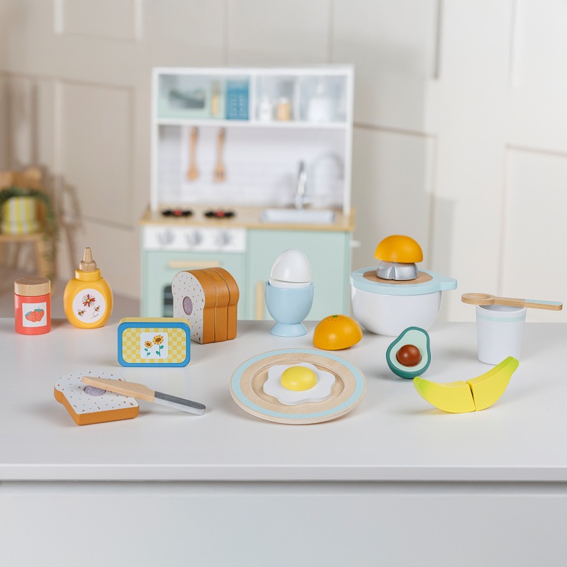 Kitchen Corner Wooden Pull-Apart Breakfast Food Set with Juicer 2 Kitchen Corner Wooden Pull-Apart Breakfast Food Set with Juicer