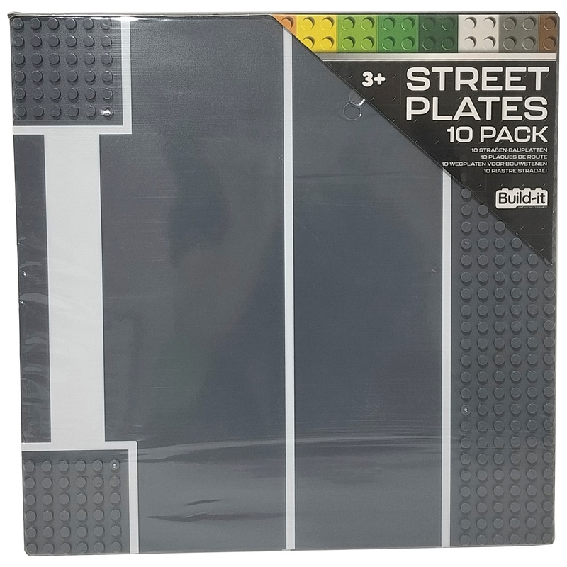 Build-It 10-Pack Street Plates for Building Bricks Base Plate
